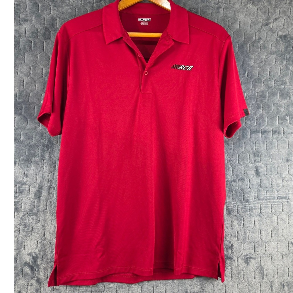 OGIO RCR Richard Childress Racing Polo Shirt Mens Large Red Performance NASCAR